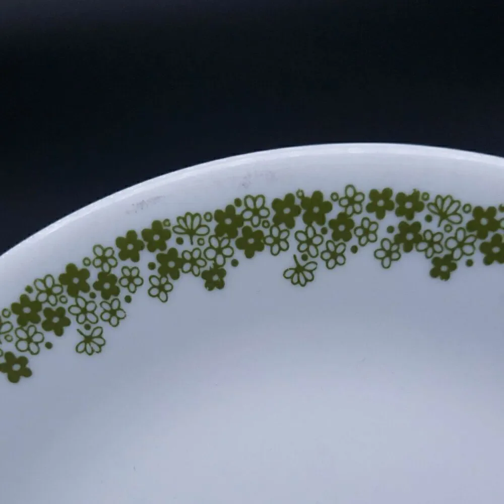 Vintage Green Spring Blossom Corelle Corning 8.5